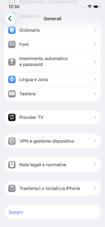 Impostazioni generali